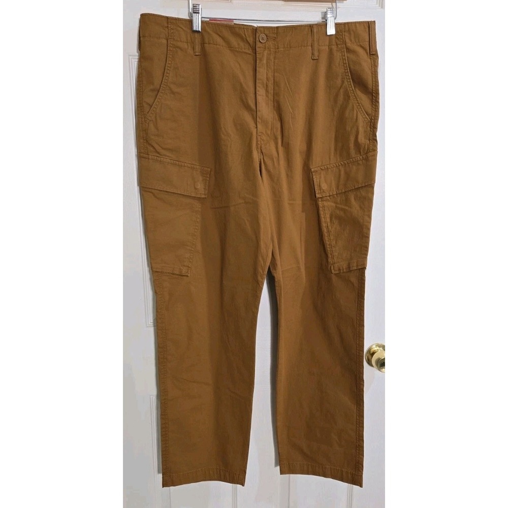 Levi's XX Cargo Taper Pants Mens 38x32 Stretch Sits Below Waist Ginger Brown NEW